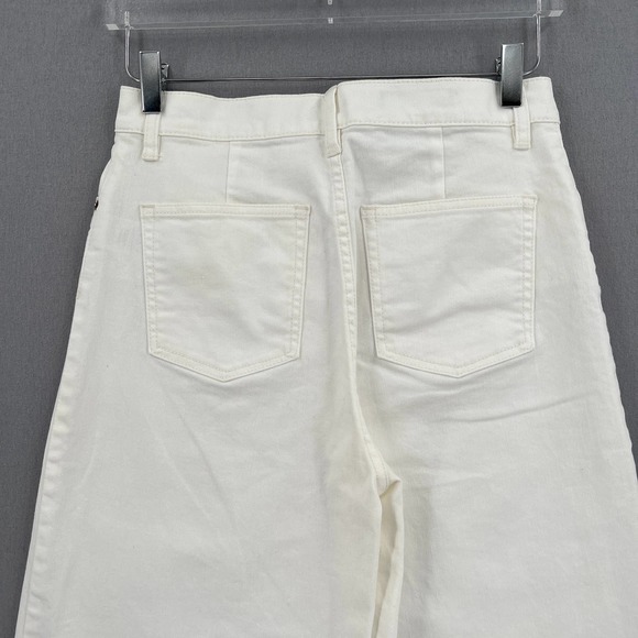 J. CREW Jeans Womens 28 White Rayner Wide Leg Cropped Denim Stretch - Picture 7 of 14